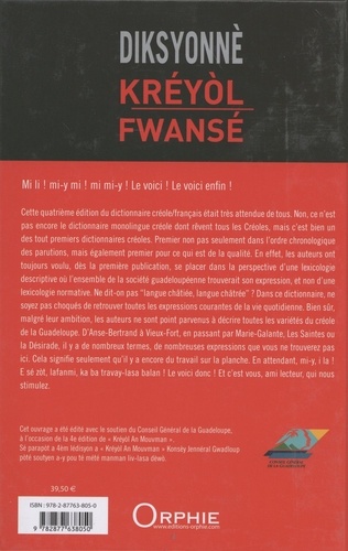 Dictionnaire créole-français (Guadeloupe) 4e édition revue et augmentée