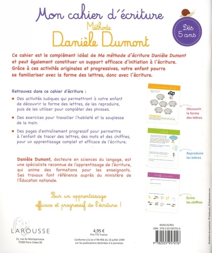 Dumont : un cahier d'écriture pour apprendre à écrire progressivement et  efficacement
