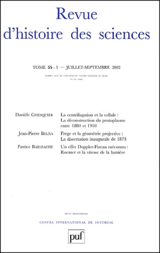 Danièle Ghesquier et Jean-Pierre Belna - Revue D'Histoire Des Sciences Tome 55 N° 3 Juillet-Septembre 2002.