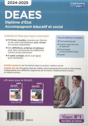 DEAES Diplôme d'Etat Accompagnant éducatif et social. 70 fiches de révisions  Edition 2024-2025