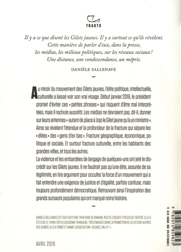 Jojo, le Gilet jaune de Danièle Sallenave - Livre - Decitre