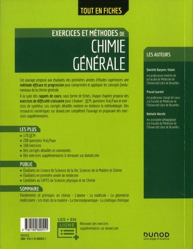 Exercices et méthode de chimie générale 2e édition