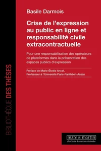 Crise de l'expression au public en ligne et responsabilité civile extracontractuelle