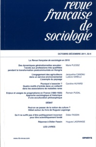 Gilles Bastin et Bruno Cautrès - Revue française de sociologie N° 52-4, Octobre-Déc : .