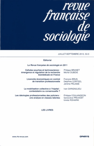 Olivier Galland et Pierre-Michel Menger - Revue française de sociologie N° 53-3, Juillet-Sep : .