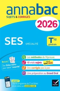 Annales du bac 2026 - Annabac SES Tle générale (spécialité)