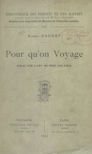 Pour qu'on voyage