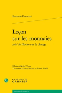 Leçon sur les monnaies suivi de Notice sur le change