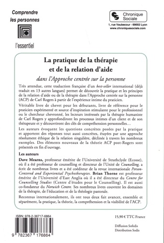 La pratique de la thérapie et de la relation d'aide dans l'Approche centrée sur la personne