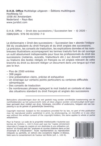 Droit des successions. Dictionnaire français-anglais et anglais-français