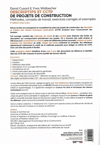 Descriptifs et CCTP de projets de construction. Manuel de formation initiale et continue 4e édition