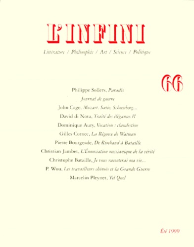 David Di Nota et  Collectif - L'Infini N° 66 Ete 1999.