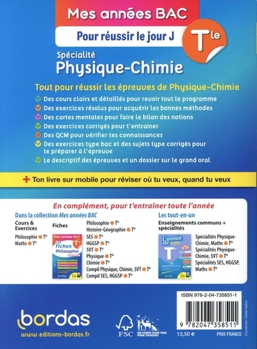 Specialité Physique-Chimie Tle. Pour réussir le jour J  Edition 2020