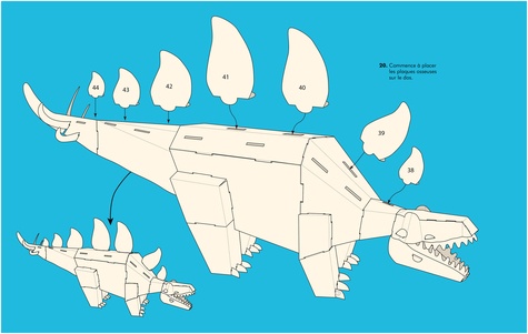 Méga Dino Stégosaure. Construis un dinosaure géant en 3D sans colle, 110 cm de long
