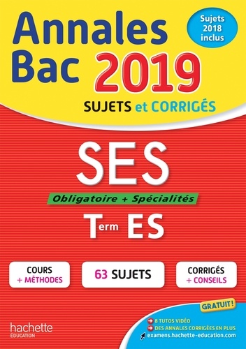 Annales BAC SES Tle ES  Edition 2019