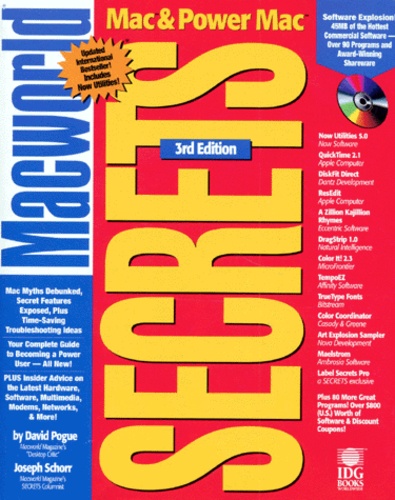 David Pogue - Macworld Mac & Power Mac Secrets. Avec Cd-Rom, 3rd Edition 1997.