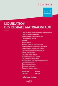 Liquidation des régimes matrimoniaux