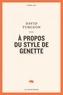 David Turgeon - A propos du style de Genette.