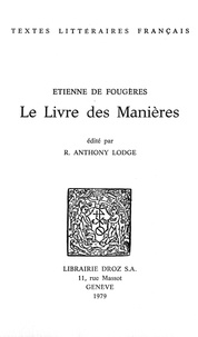 De foug res Etienne - Le Livre des manières.