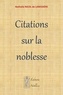 De labessiere nathalie Nicol - Citations sur la noblesse.