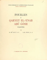 Fouilles à Qaryet el-ʿEnab, Abū Gôsh, Palestine
