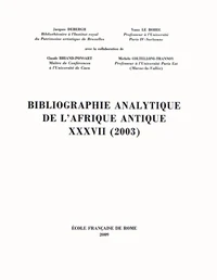 Bibliographie analytique de l'Afrique antique XXXVII (2003)