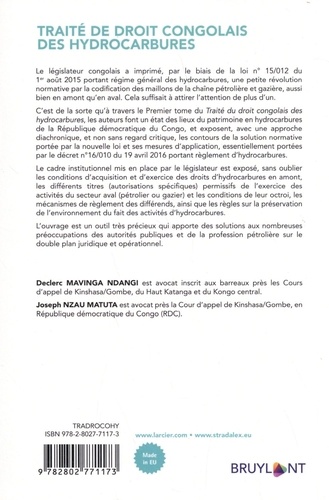 Traité de droit congolais des hydrocarbures. Tome 1, Généralités, cadre légal et protection de l'environnement