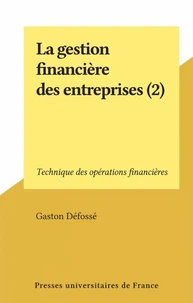 La gestion financière des entreprises (2)