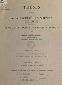 Contribution à l'étude des spongiaires siliceux du crétacé supérieur du Nord de la France