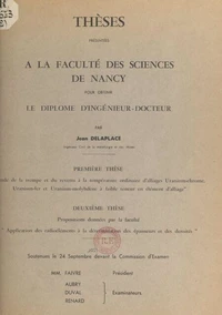 Étude de la trempe et du revenu à la température ordinaire d'alliages uranium-chrome, uranium-fer et uranium-molybdène à faible teneur en élément d'alliage