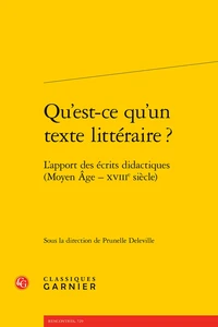 Qu'est-ce qu'un texte littéraire ?