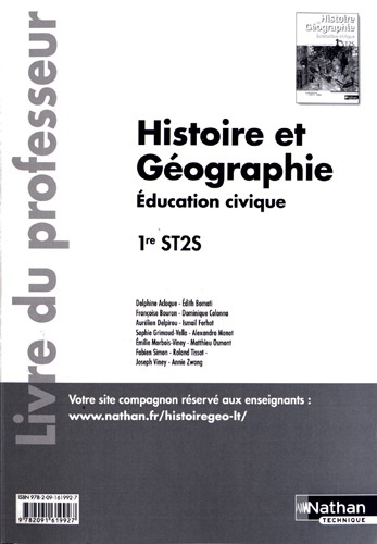 Delphine Acloque et Edith Bomati - Histoire Géographie Education civique 1re ST2S - Livre du professeur.