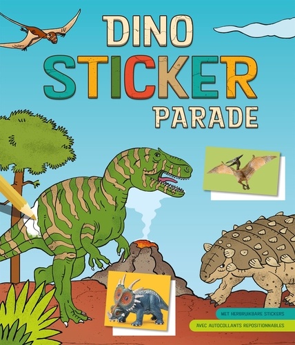 Sticker parade Dino. Avec autocollants repositionnables