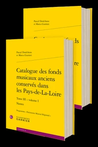 Catalogue des fonds musicaux anciens conservés dans les Pays-de-la-Loire