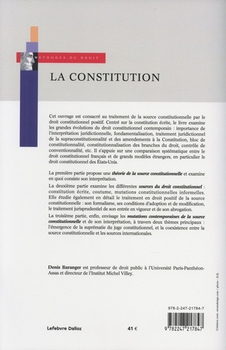 La constitution. Sources, interprétations, raisonnements