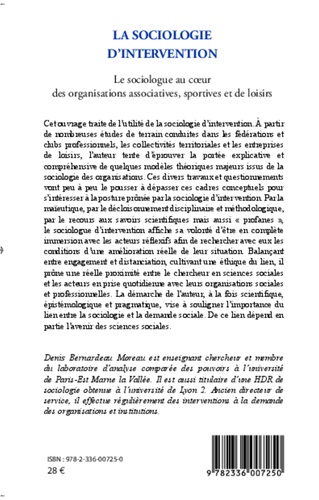 La sociologie d'intervention. Le sociologue au coeur des organisations associatives, sportives et de loisirs