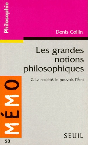 Denis Collin - Les grandes notions philosophiques - Tome 2, La société, le pouvoir, l'Etat.