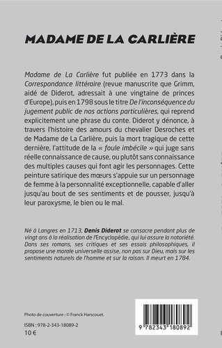 Madame de La Carlière. Adaptée pour la scène par Hervé Dubourjal