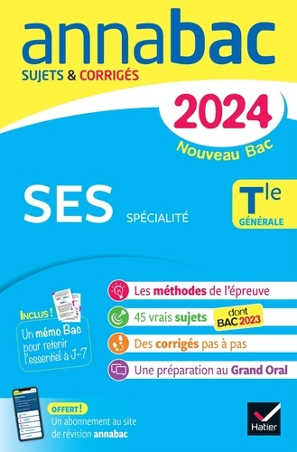 SES spécialité Tle générale. Sujets & corrigés  Edition 2024