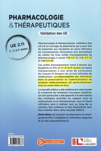 Pharmacologie & thérapeutiques. UE 2.11 1re, 2e et 3e années. Validation des UE 3e édition