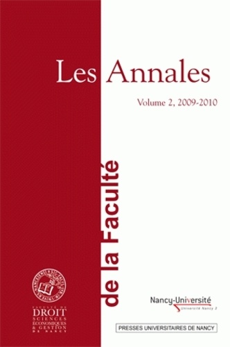 Denis Tallon - Les Annales de la faculté de droit, sciences économiques et gestion de Nancy - Volume 2, 2009-2010.