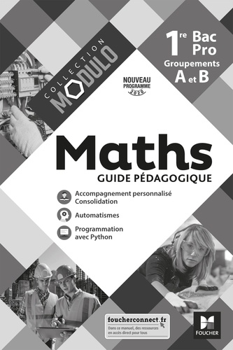 Denise Laurent et Fabien Auchère - Maths 1re Bac Pro Groupements A et B Modulo - Guide pédagogique.
