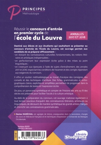 Réussir le concours d'entrée en premier cycle de l'école du Louvre  Edition 2020