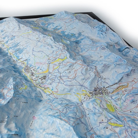 Carte des pistes Les 3 Vallées (Les Ménuires - Val Thorens - Méribel). Les Ménuires, Val Thorens, Saint Martin de Belleville