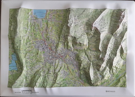 Carte en relief Chambéry. Mont du Chat, Mont de Nivolet, Mont de la Buffaz