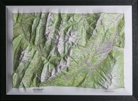  Dénivelés - Carte en relief du Massif des Bauges (Réserve Naturelle).