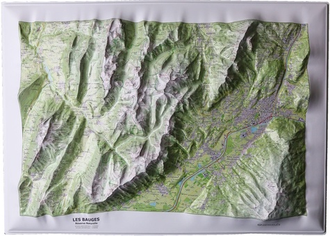 Carte en relief du Massif des Bauges (Réserve Naturelle)