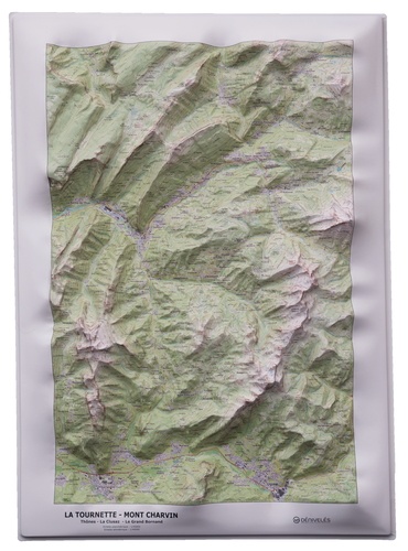 Carte en relief La Tournette - Mont Charvin. Thônes, La Clusaz, Le Grand Bornand
