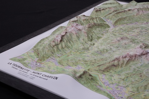 Carte en relief La Tournette - Mont Charvin. Thônes, La Clusaz, Le Grand Bornand