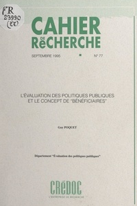  Département Évaluation des pol et Guy Poquet - L'évaluation des politiques publiques et le concept de bénéficiaires.